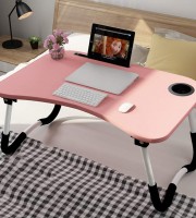 Portable Wooden LAPTOP Table (Pink)