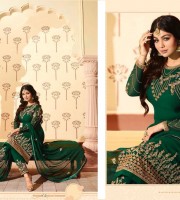Ayesha Takia Green Georgette Embroidery Churidar Salwar Kameez (Green)