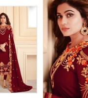 Ayesha Takia red Georgette Embroidery Churidar Salwar Kameez (Red)