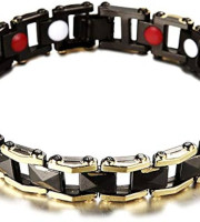 অরিজিনাল ডাবল মেগনেটিক ব্রেসলেট black and gold -703