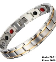 মেগনেটিক bio-energy-bracelet - সিলভার - b-26