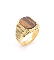 অরজিনাল টাইগার পাথর হাতের আংটি GOLDEN ,,,,,CODE -999